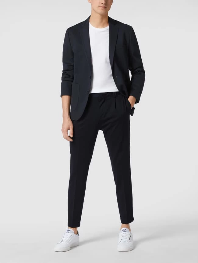 Billig ? Cinque Anzughose Mit Bundfalten Aus Jersey Model 'Cijuno' - Marineblau ? 1 Billig ? Cinque Anzughose Mit Bundfalten Aus Jersey Model 'Cijuno' - Marineblau ?