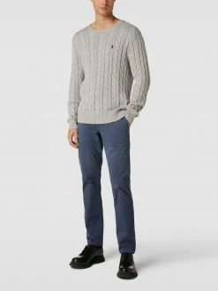 Auslauf ? BOSS Casualwear Slim Fit Chino Mit Label-Detail Modell 'Schino' - Blau ?