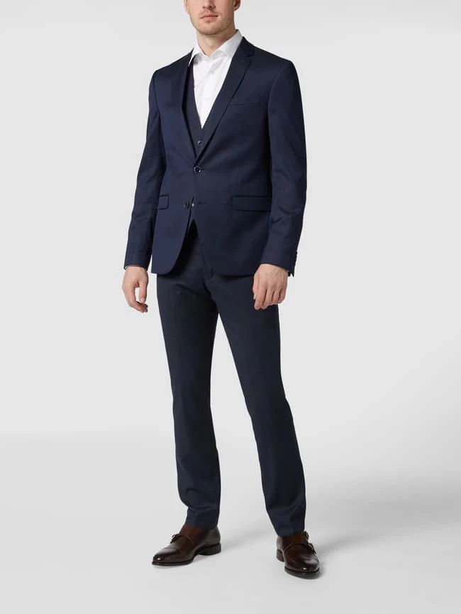 Schlussverkauf ? MCNEAL Slim Fit Business-Hose Mit Webmuster - Marineblau ✔️ 1 Schlussverkauf ? MCNEAL Slim Fit Business-Hose Mit Webmuster - Marineblau ✔️